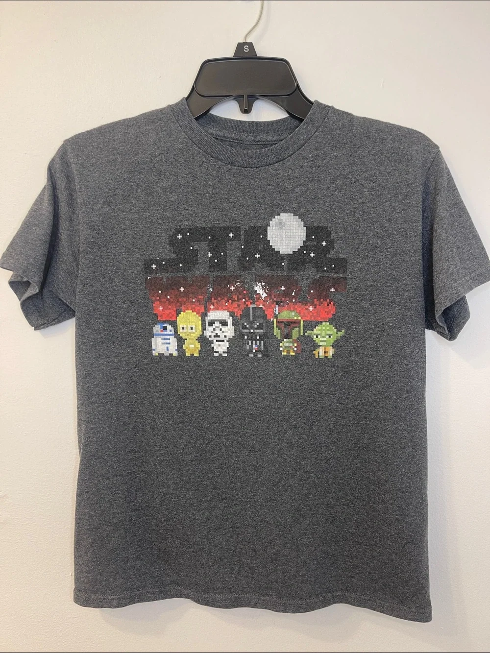 Star Wars Kids Short Sleeve Tee - Dark Gray with Multicolor Pixel Characters